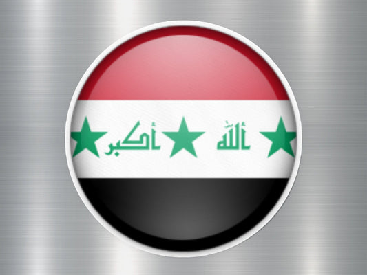 Iraq Button Flag Sticker