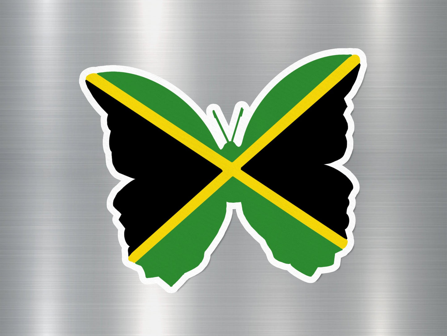 Jamaica Butterfly Flag Sticker