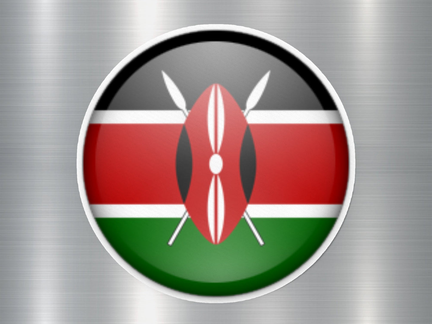 Kenya Button Flag Sticker