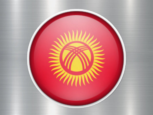 Kyrgyzstan Button Flag Sticker