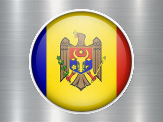 Wholesale Moldovan Button Flag Sticker