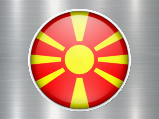 Wholesale North Macedonia Button Flag Sticker