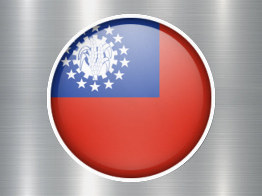 Wholesale Myanmar Button Flag Sticker