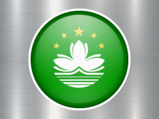 Wholesale Macau Button Flag Sticker