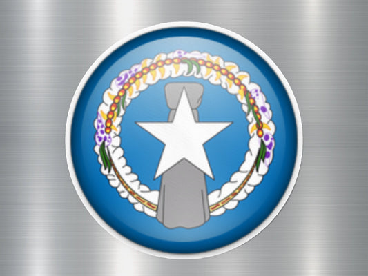 Wholesale Northern Mariana Islands Button Flag Sticker