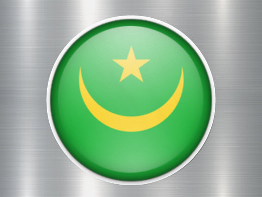Wholesale Mauritania Button Flag Sticker