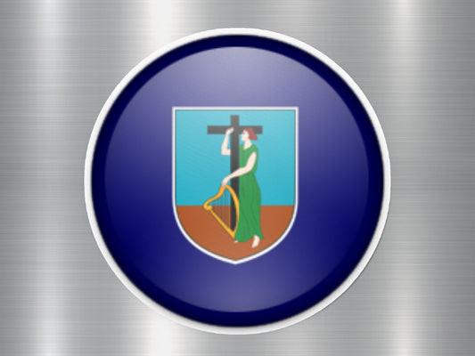 Wholesale Montserrat Button Flag Sticker