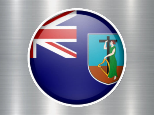 Wholesale Montserrat 1 Button Flag Sticker