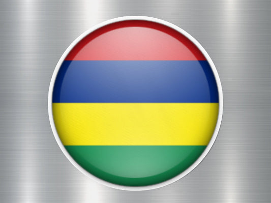 Wholesale Mauritius Button Flag Sticker