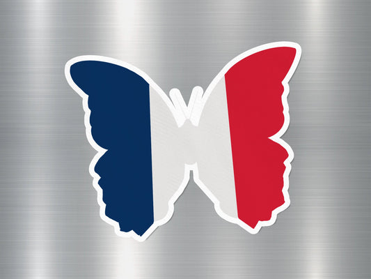 France Butterfly Flag Sticker