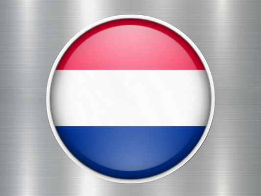 Netherlands Button Flag Sticker