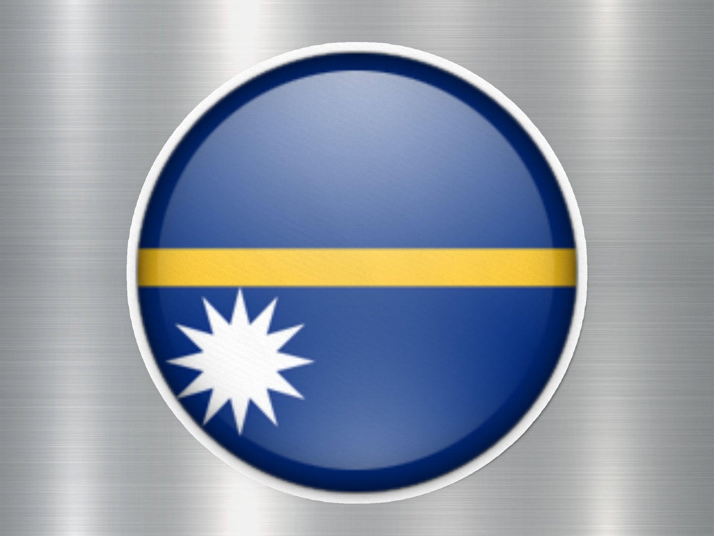 Nauru Button Flag Sticker