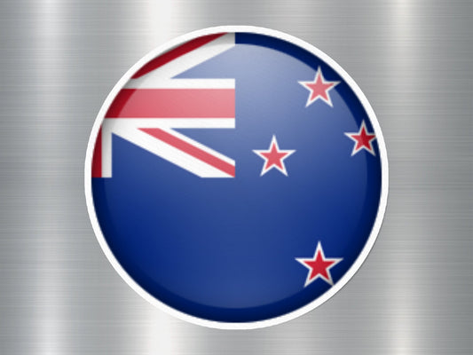 New Zealand 1 Button Flag Sticker