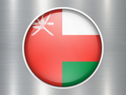 Oman Button Flag Sticker