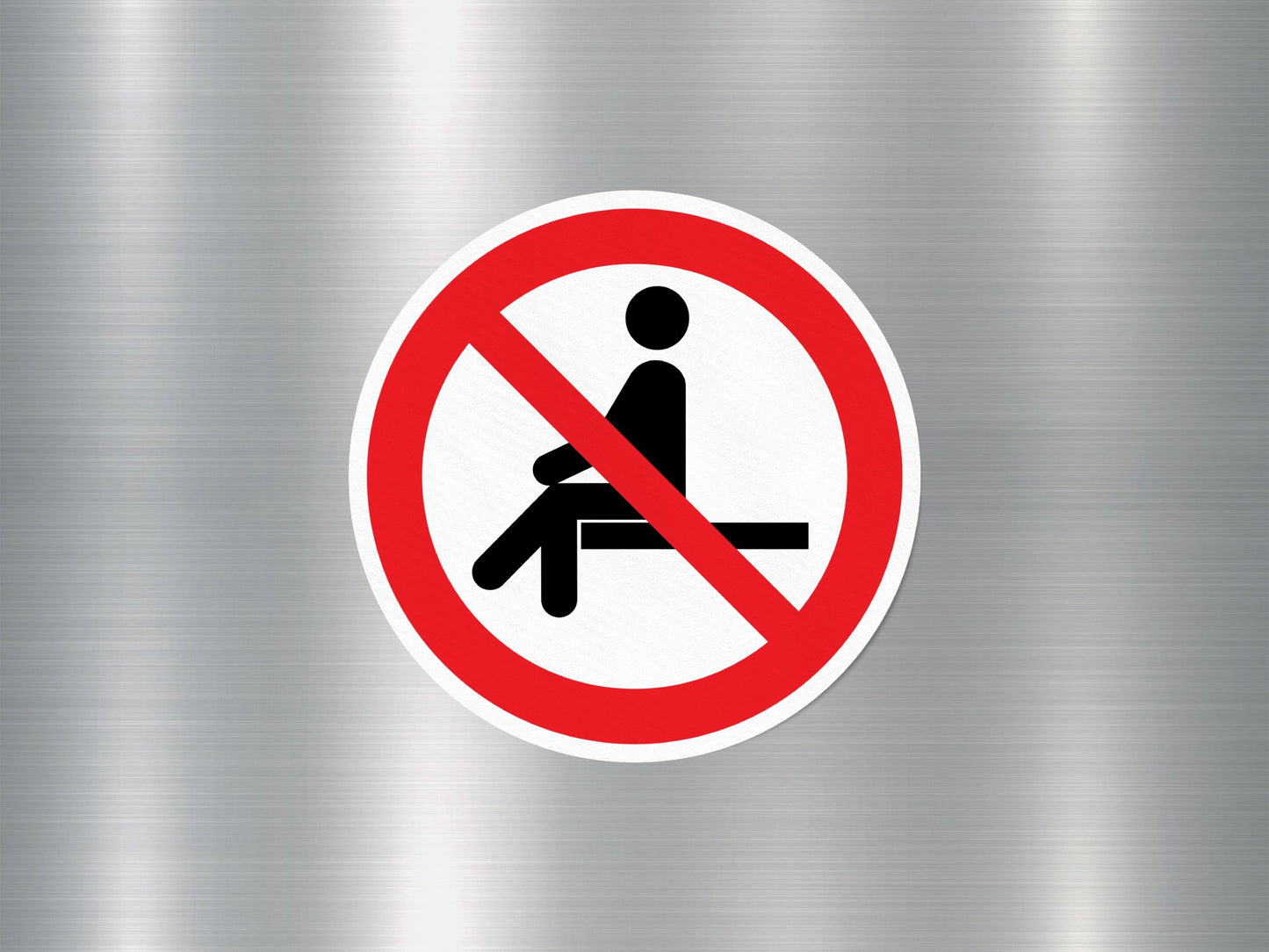 No Sitting Sign Sticker