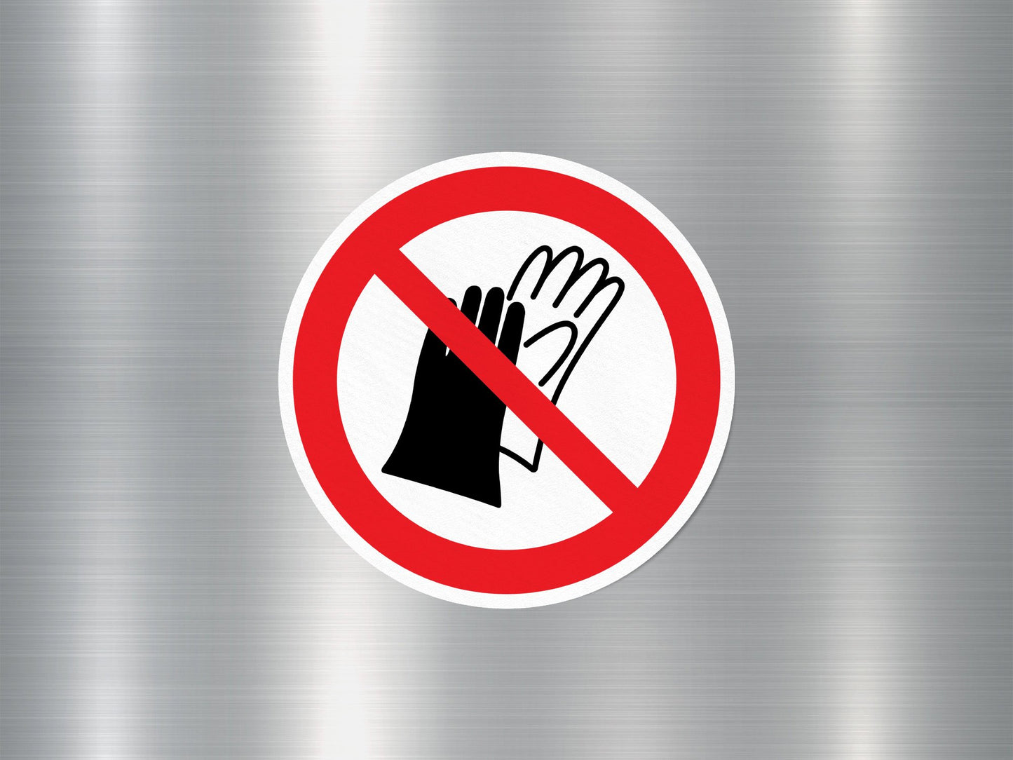 No Gloves Sign Sticker