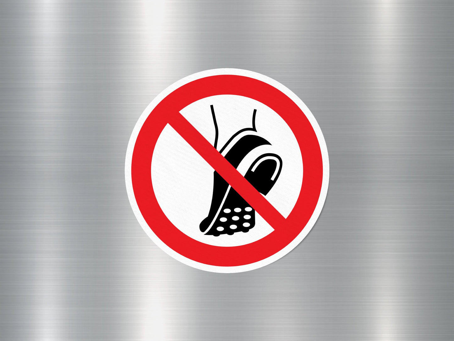 No Metal Footwear Sign Sticker