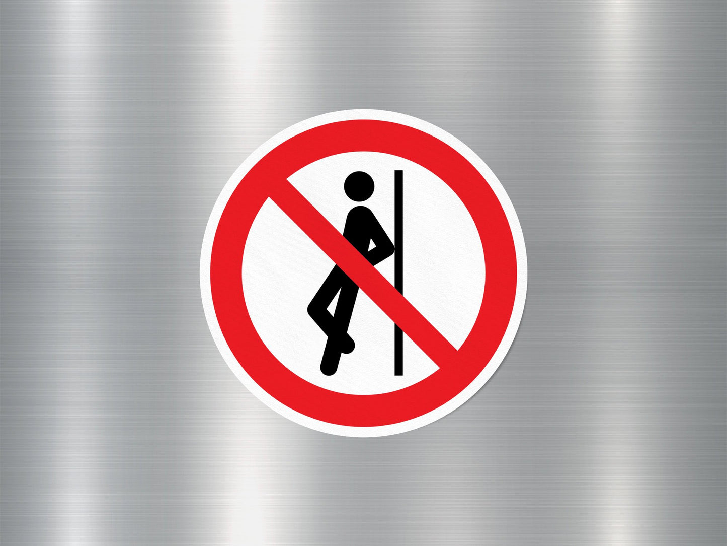 No Leaning Against Sign Sticker