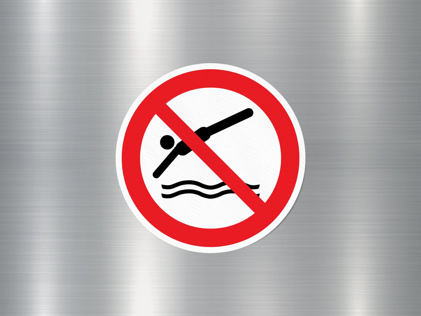 No Diving Sign Sticker