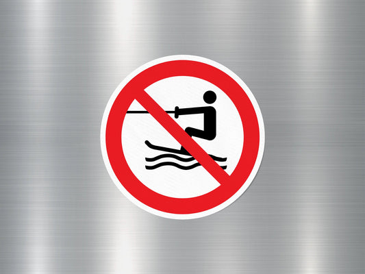 No Water Skiing Sign Sticker