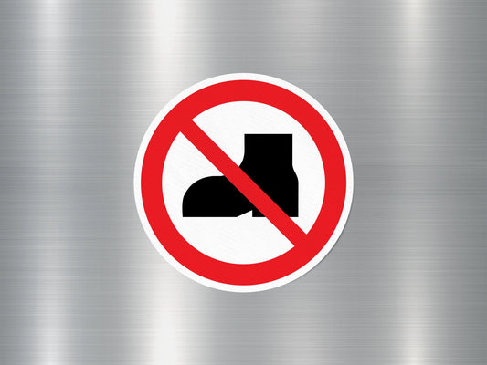 No Barefoot Sign Sticker