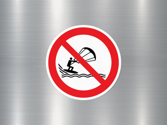 No Kite Surfing Sign Sticker