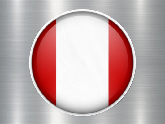 Peru Button Flag Sticker