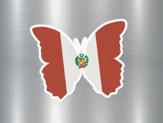 Peru Butterfly Flag Sticker