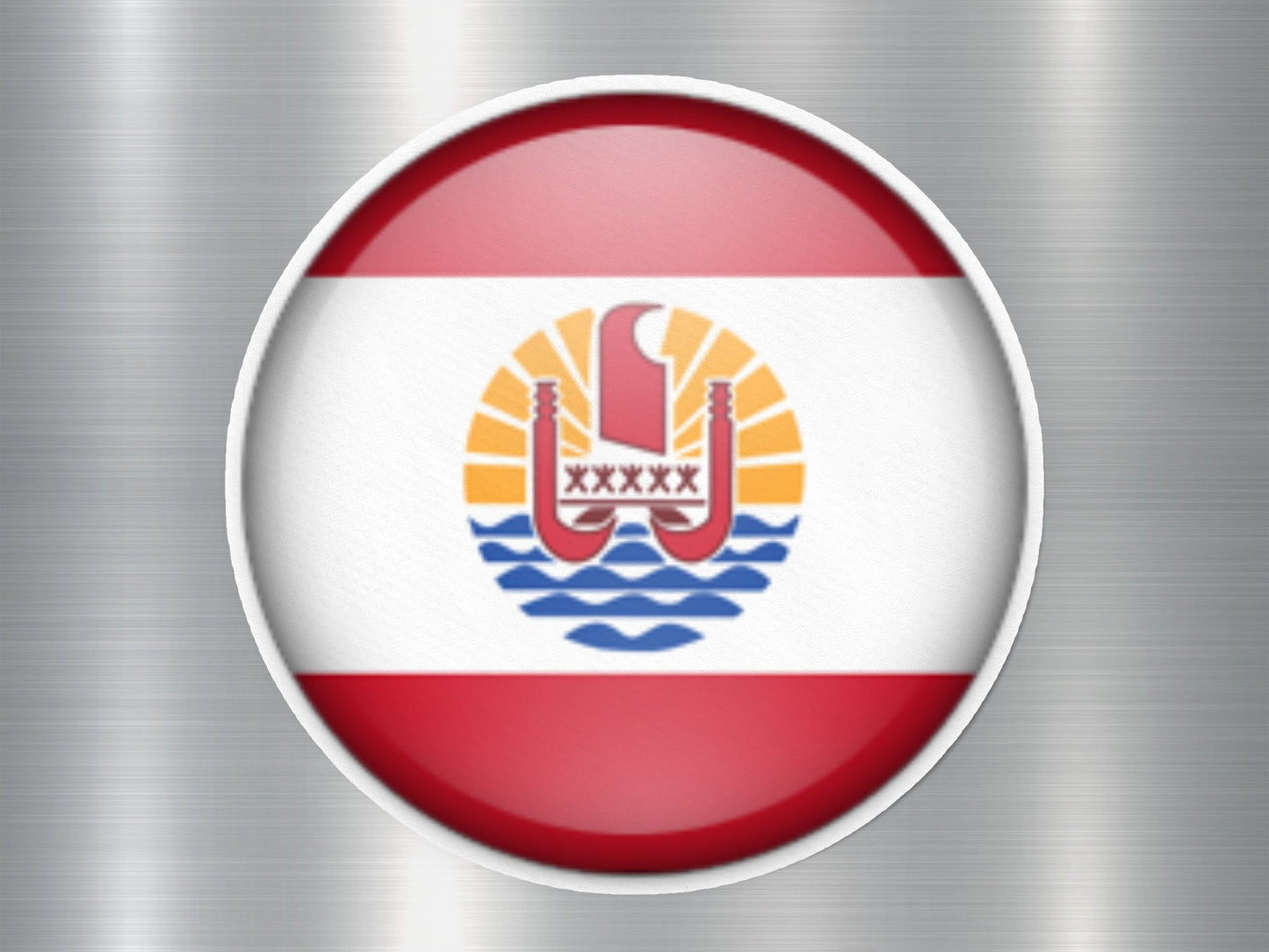 French Polynesia Button Flag Sticker