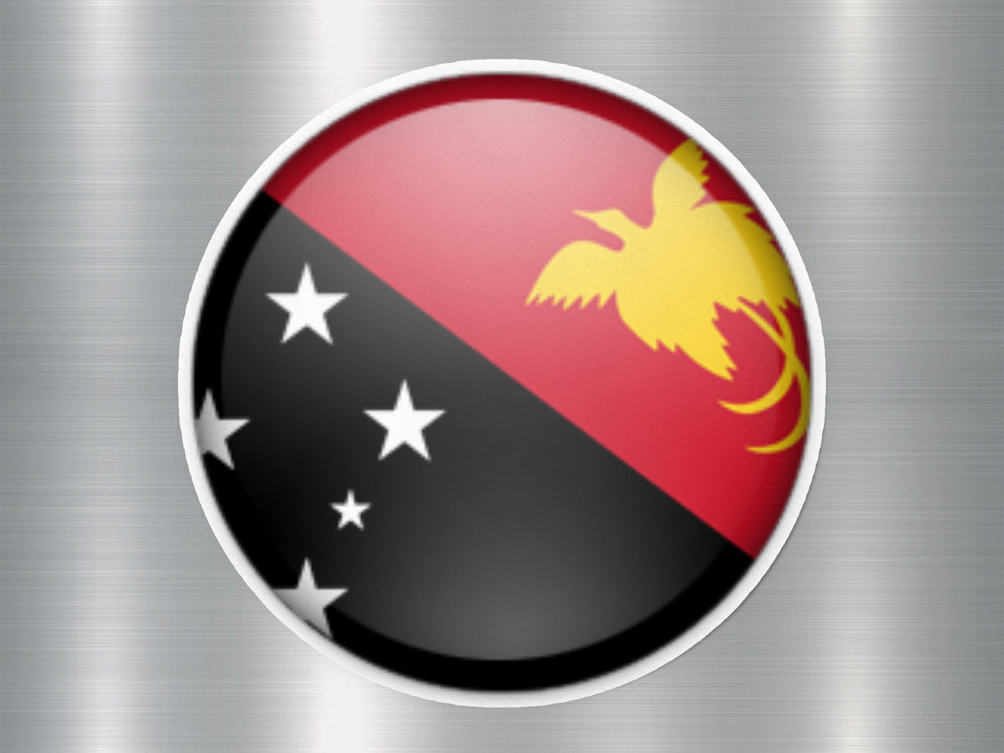 Papua New Guinea Button Flag Sticker