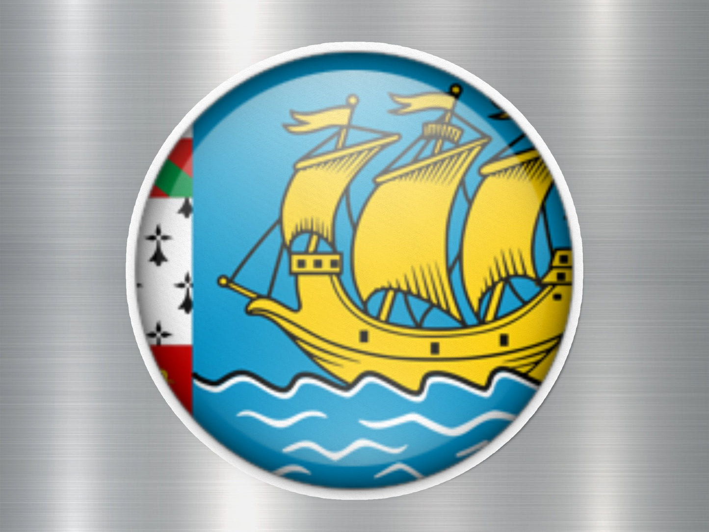 Wholesale Saint Pierre Button Flag Sticker