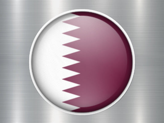 Qatar Button Flag Sticker