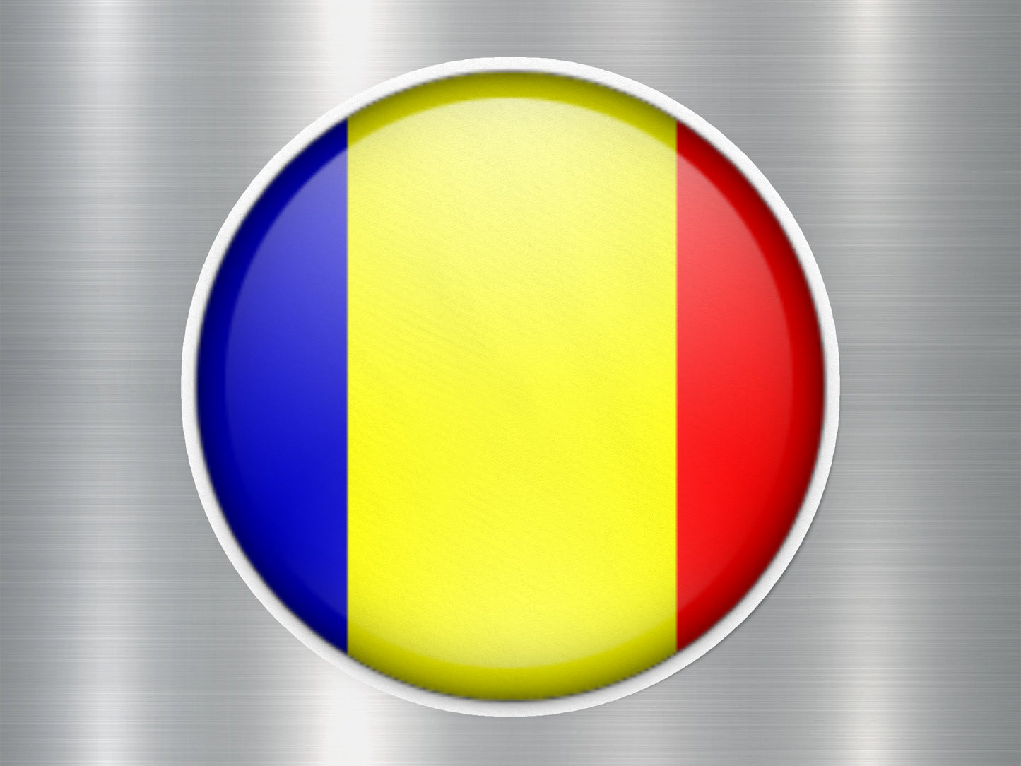 Romania Button Flag Sticker