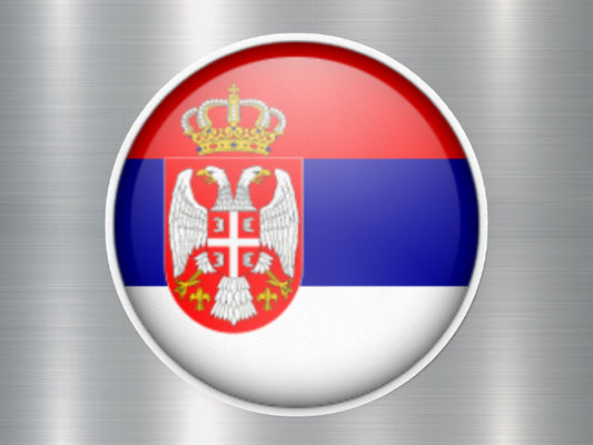 Serbia Button Flag Sticker