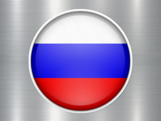 Russia Button Flag Sticker