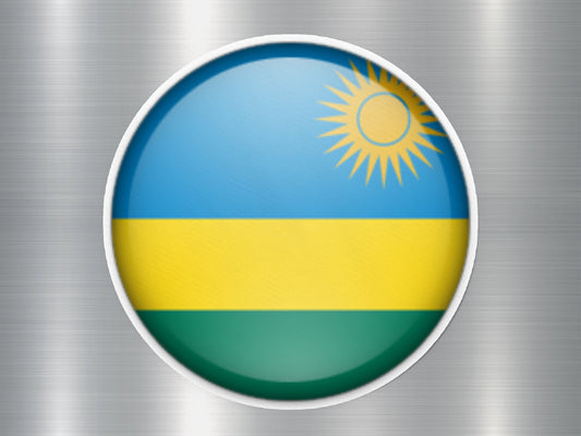 Rwanda Button Flag Sticker