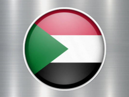 Sudan Button Flag Sticker