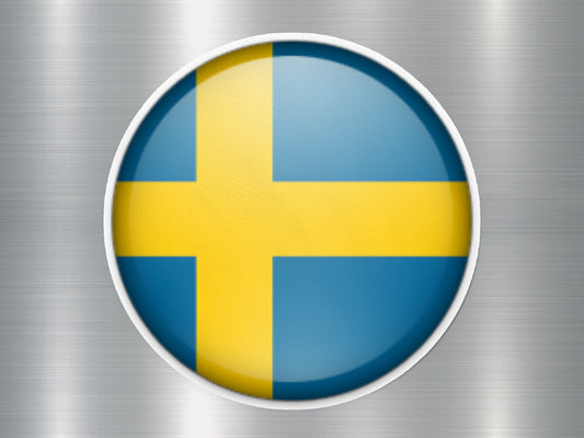 Sweden Button Flag Sticker