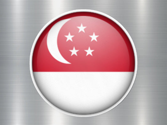 Singapore Button Flag Sticker