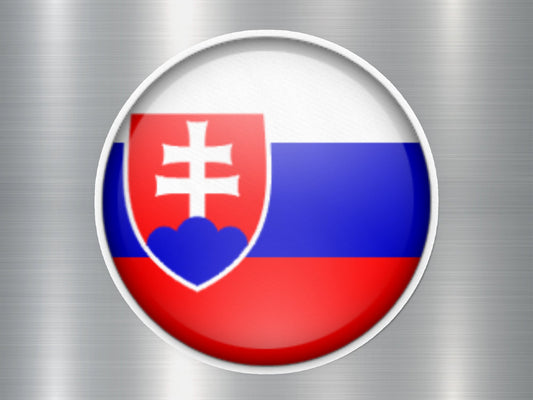 Slovakia Button Flag Sticker