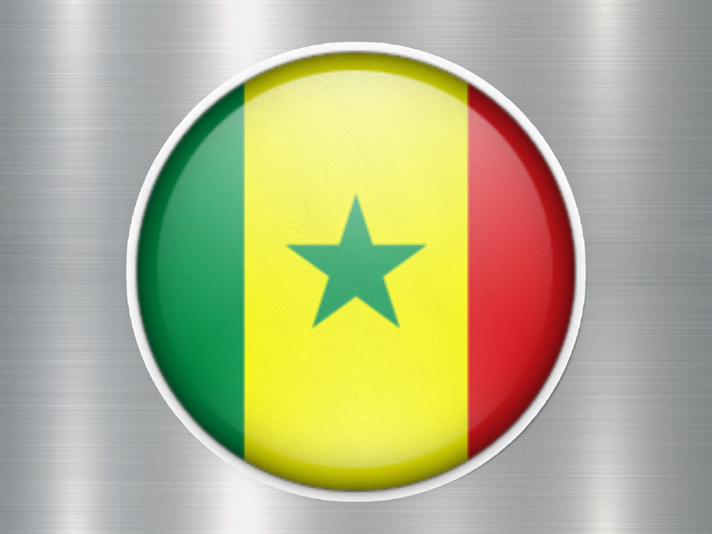 Senegal Button Flag Sticker