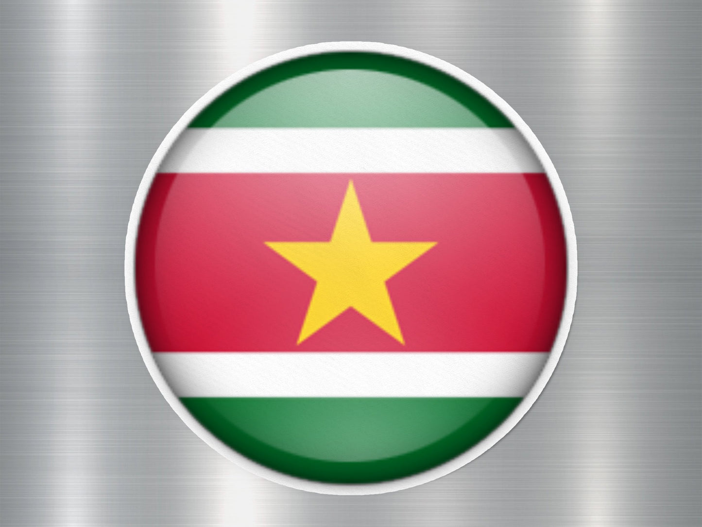 Suriname Button Flag Sticker