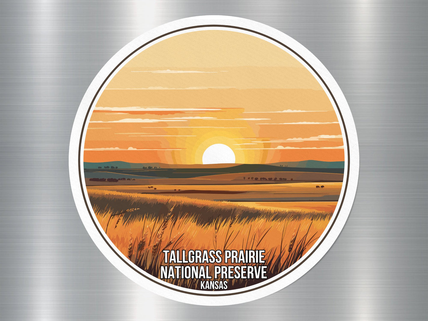 Tall Grass Prairie Kansas US National Preserve Sticker