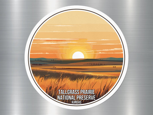 Tall Grass Prairie Kansas US National Preserve Sticker