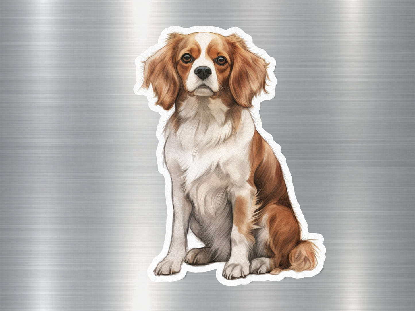 Cavalier King Charles Floral Dog Sticker