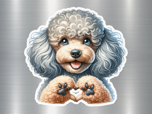 Arafed Poodle Dog Sticker