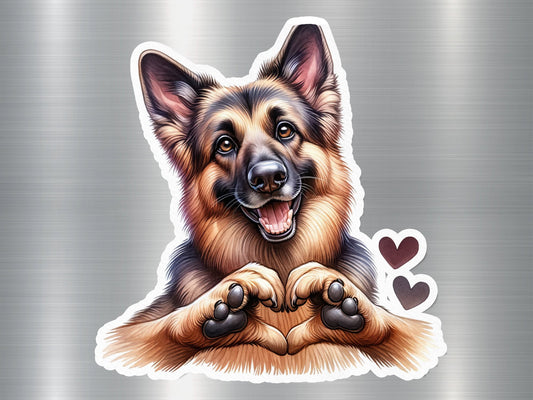 German Shepherd Heart Dog Sticker