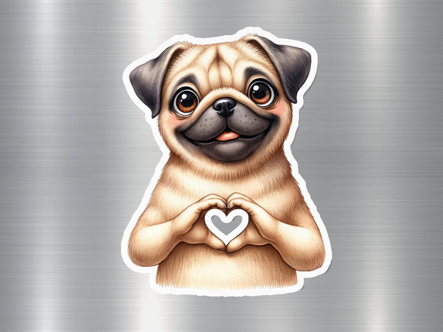 Pug Heart Dog Sticker