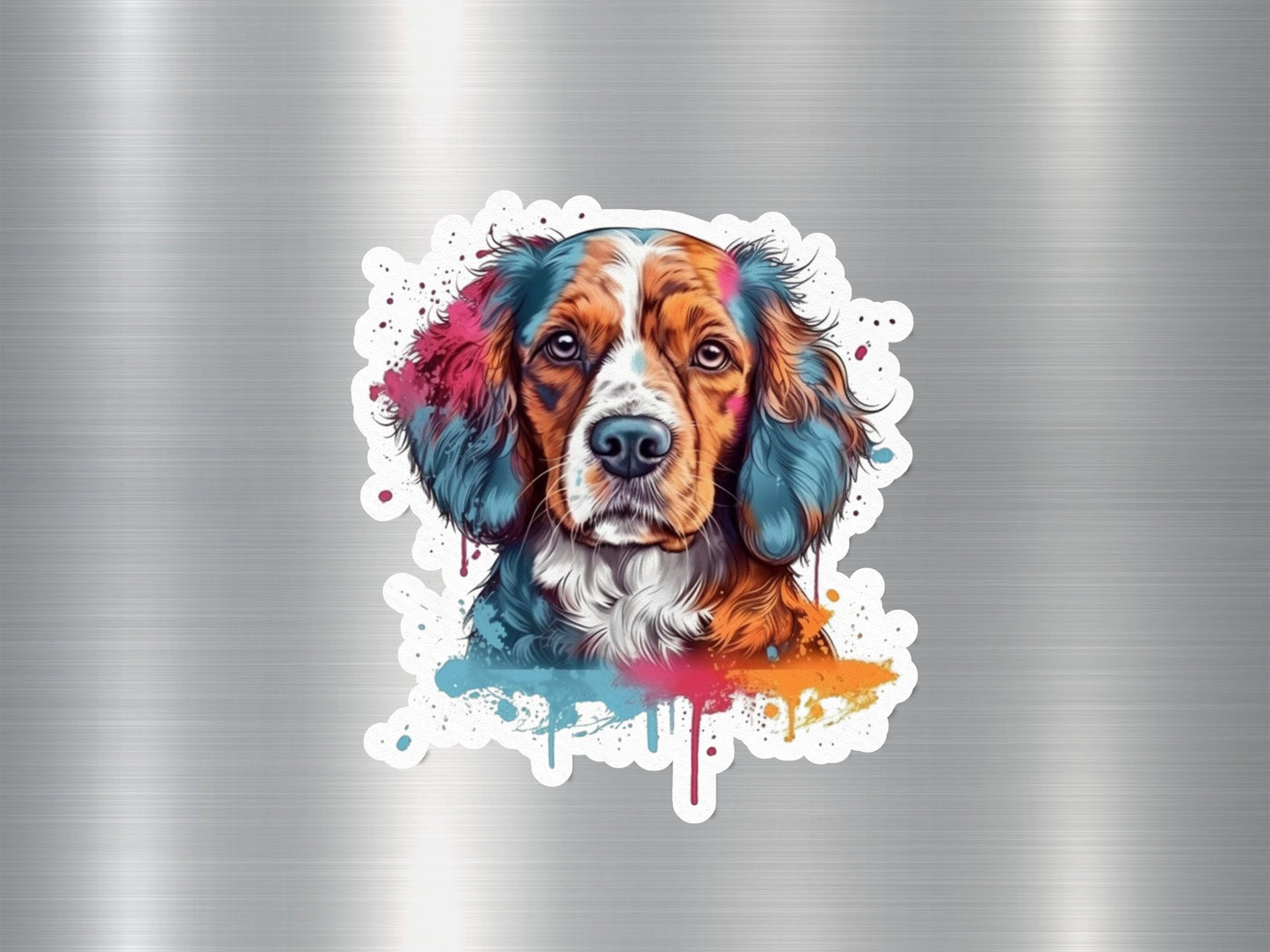 Happy Brittany Spaniel Dog Sticker