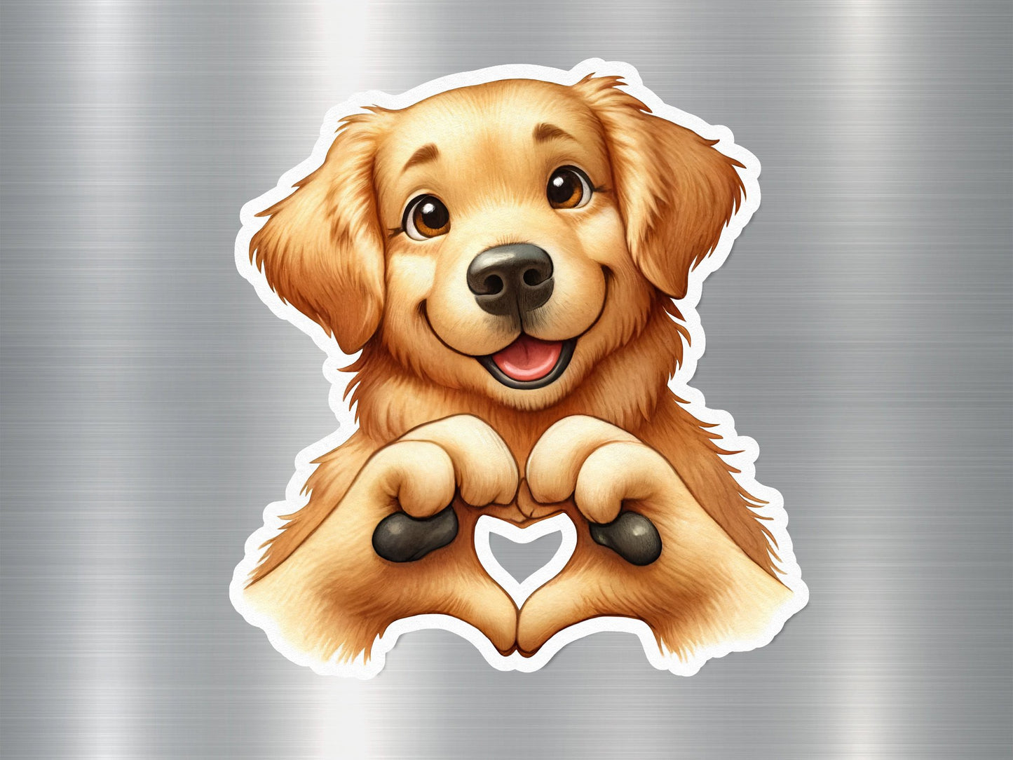 Cute Golden Retriever Kawai Dog Sticker